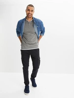 Shirt z dekoltem henley, krótki rękaw (2 szt.) bonprix