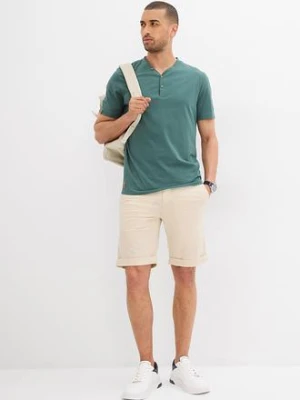 Shirt z dekoltem henley, krótki rękaw (2 szt.), z czystej bawełny organicznej bonprix