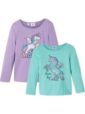 Shirt z długim rękawem (2 szt.), z czystej bawełny organicznej bonprix
