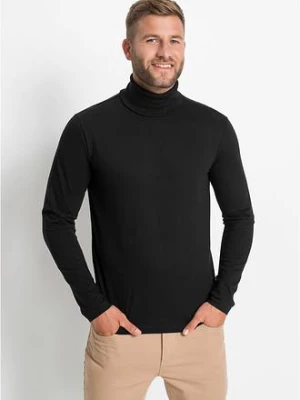 Shirt z długim rękawem i golfem, z czystej bawełny bonprix