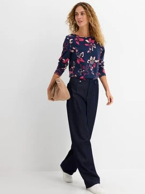 Shirt z długim rękawem, w kwiaty bonprix