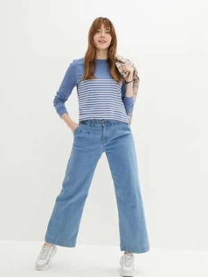 Shirt z długim rękawem w paski, ze zrównoważonej bawełny bonprix