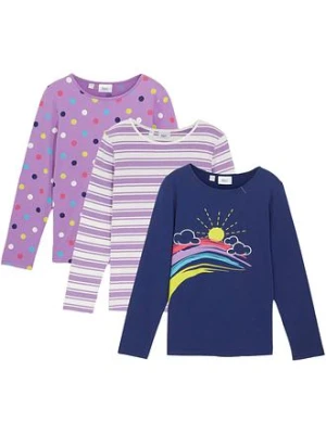 Shirt z długim rękawem, z czystej bawełny organicznej (3 szt.) bonprix