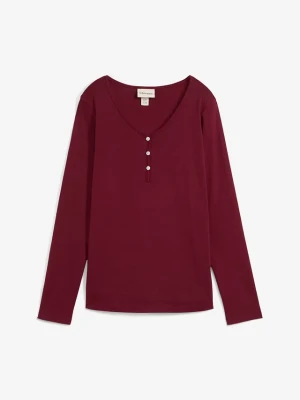 Shirt z długim rękawem, z czystej bawełny organicznej BonPrix czerwony