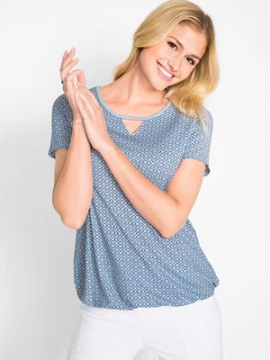Shirt z gumką, krótki rękaw bonprix