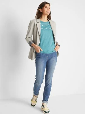 Shirt z krótkim rękawem i nadrukiem z motywem kota bonprix