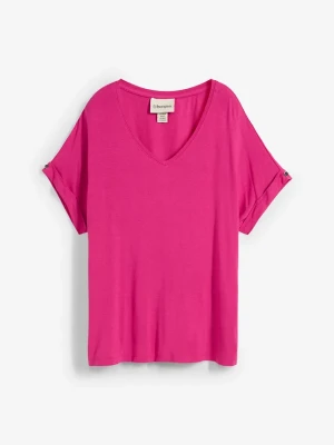 Shirt z lejącego materiału z wiskozą BonPrix różowy
