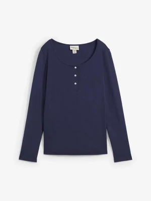 Shirt z okrągłym dekoltem, z czystej bawełny organicznej BonPrix niebieski