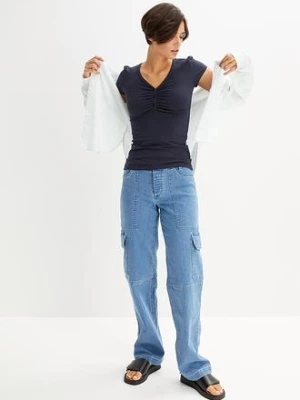 Shirt z plisą guzikową, z bawełny organicznej bonprix