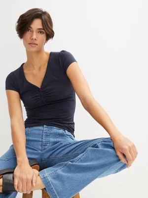 Shirt z plisą guzikową, z bawełny organicznej bonprix