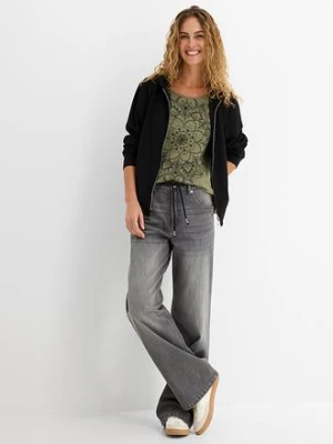 Shirt z przędzy mieszankowej, krótki rękaw bonprix