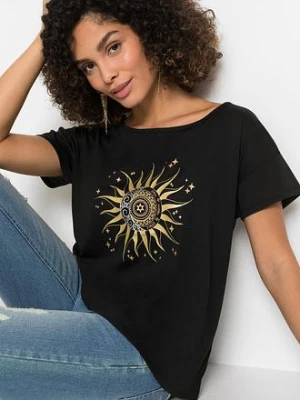 Zdjęcie produktu Shirt z wycięciem BonPrix czarny
