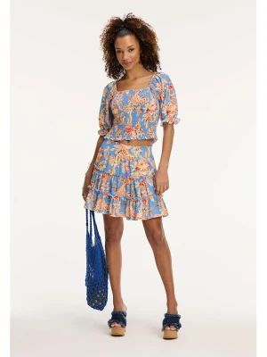 SHIWI Bluzka "Ilsa" w kolorze błękitno-brzoskwiniowym rozmiar: M