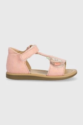 Shoo Pom sandały skórzane dziecięce kolor różowy