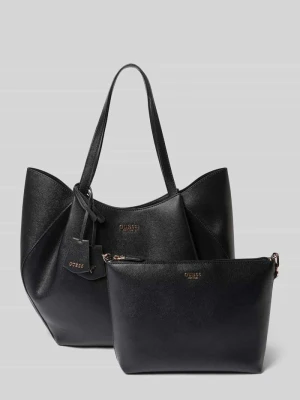 Shopper z wyjmowaną kieszenią wewnętrzną Model 'AMORETTE 2 IN 1' Guess Czarny