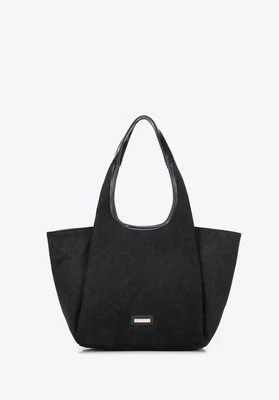 Shopperka damska w panterkę czarna Wittchen