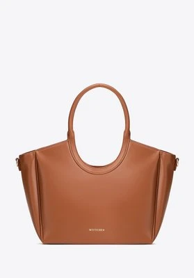 Shopperka damska z ekoskóry z okrągłymi rączkami brązowa Wittchen