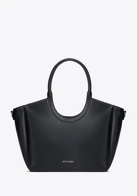 Shopperka damska z ekoskóry z okrągłymi rączkami czarna Wittchen
