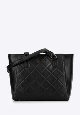 Shopperka z ekoskóry w pikowanie czarna Wittchen