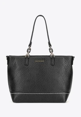 Shopperka z ekoskóry z dekoracyjnym elementem łańcuszka czarna Wittchen