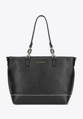 Shopperka z ekoskóry z dekoracyjnym elementem łańcuszka czarna Wittchen
