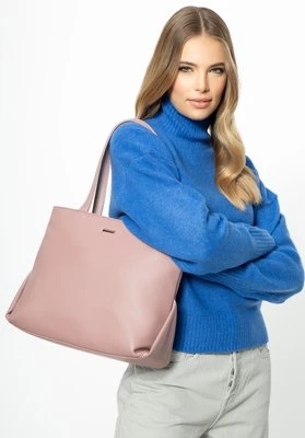 Shopperka ze skóry ekologicznej z łańcuszkiem różowa Wittchen