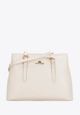 Shopperka ze skóry naturalnej z regulowanymi rączkami kremowa Wittchen
