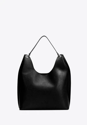 Shopperka ze skóry naturalnej z subtelnymi detalami czarna Wittchen