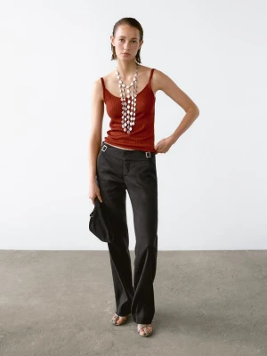 Short Ribbed Top - Spal. Pomar - - Massimo Dutti - Female