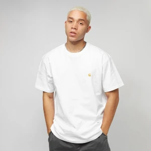 Carhartt WIP Short Sleeve Chase T-Shirt mężczyźni T-Shirty i Polo biały rozmiar Odzież