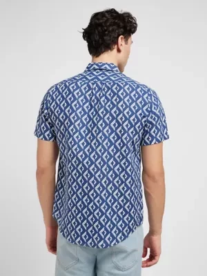 Short Sleeve Leesure Shirt New Blue Size