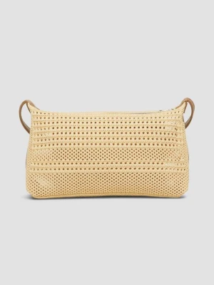 Shoulder-Bag aus Ajourstrick mit verstellbarem Schultergurt s.Oliver beżowy