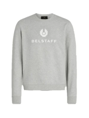 Signature Crewneck Sweatshirt z Flockowanym Logo Belstaff