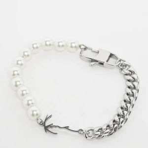Signature Pearl Bracelet Karl Kani srebrny