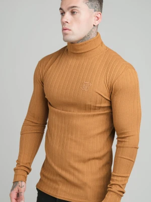 Siksilk L&S New Rib Knit Turtle Neck - Tan