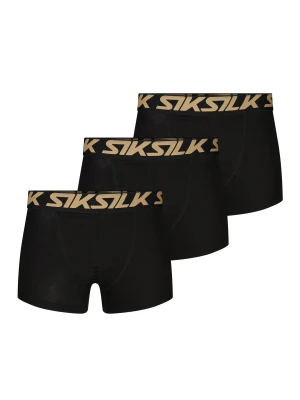 SikSilk Mens Black and Gold Pack of 3 Boxer Shorts