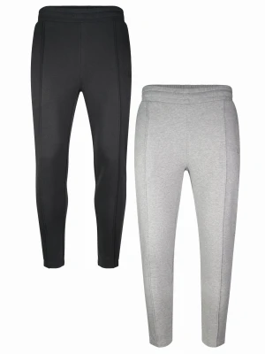 SikSilk Mens Black and Grey Marl Pack of 2 Smart Joggers