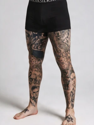 SikSilk Mens Black and White and Grey Marl Pack of 5 Boxer Shorts