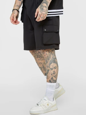 Siksilk Men's Black Casual Cargo Pocket Short