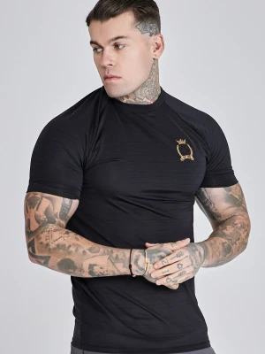 SikSilk Męski Czarny Crest Tech T-Shirt