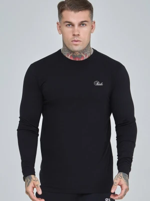 SikSilk Mens Black Essentials LS T-Shirt