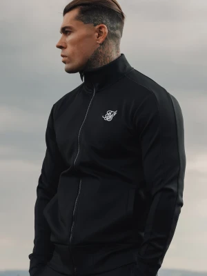 SikSilk Męski Czarny Essentials Poliestrowy Track Top