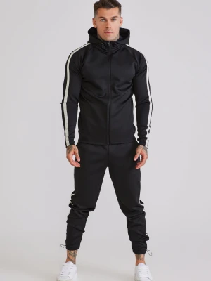 SikSilk Męska Czarna Bluza z Kapturem i Spodnie Dresowe Zestaw