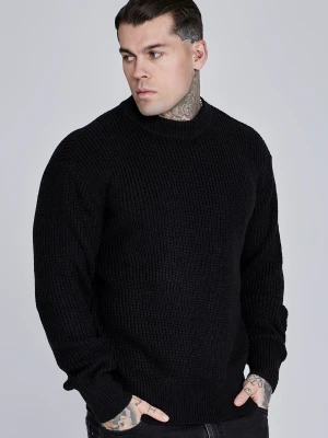 Zdjęcie produktu SikSilk Męski Czarny Dziergany Sweter