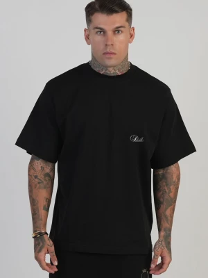 SikSilk Mens Black Oversized T-Shirt
