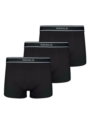 SikSilk Mens Black Pack of 3 Boxer Shorts