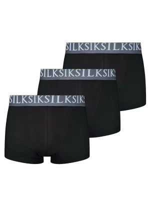SikSilk Mens Black Pack of 3 Boxer Shorts