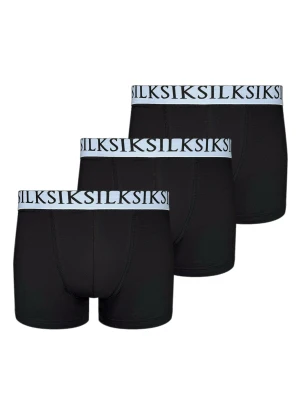 SikSilk Mens Black Pack of 3 Boxer Shorts