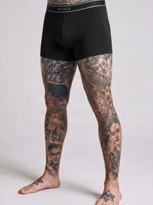 SikSilk Mens Black Pack of 3 Boxer Shorts