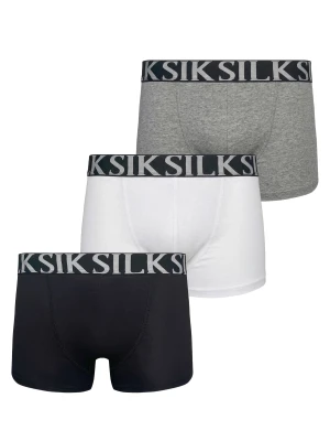 SikSilk Mens Black Pack of 3 Boxer Shorts